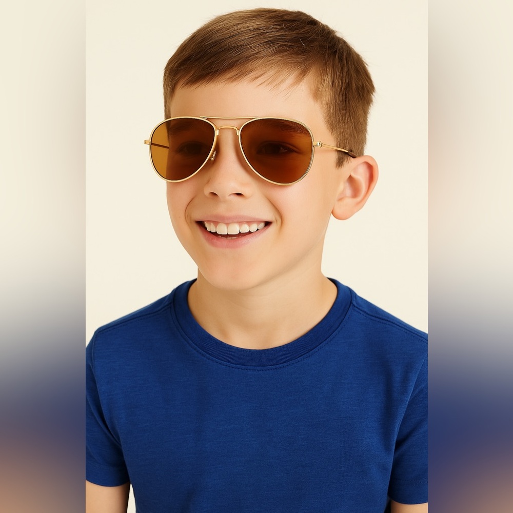 NWOT JCrew Gold Tone Aviator Sunglasses Brown Lenses Missing One Nose Shield